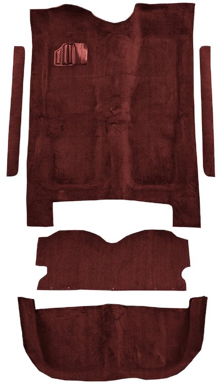5-Piece Molded Cut Pile Carpet Kit for 1979-1981 Chevrolet El Camino, GMC Caballero [OE-Style Jute Backing, Claret/Oxblood]