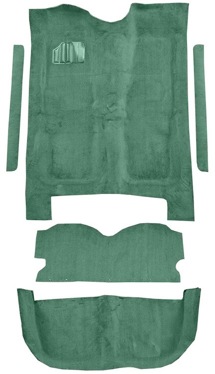 5-Piece Molded Cut Pile Carpet Kit for 1979-1981 Chevrolet El Camino, GMC Caballero [Mass Backing, Silver Green/Jade]