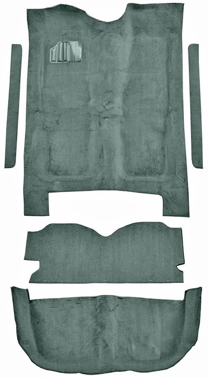 5-Piece Molded Cut Pile Carpet Kit for 1982-1986 Chevrolet El Camino, GMC Caballero [Mass Backing, Silver Green/Jade]