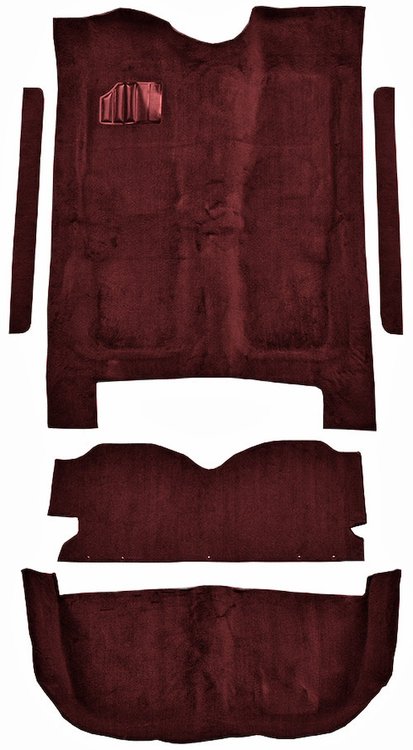5-Piece Molded Cut Pile Carpet Kit for 1982-1986 Chevrolet El Camino, GMC Caballero [Mass Backing, Maroon]