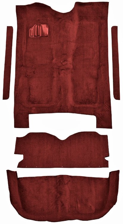 5-Piece Molded Cut Pile Carpet Kit for 1987 Chevrolet El Camino, GMC Caballero [OE-Style Jute Backing, Claret/Oxblood]