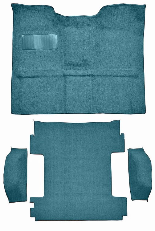 Molded Loop Carpet for 1969-1972 Chevrolet Blazer, 1970-1972 GMC Jimmy [OE-Style Jute Backing, 4-Piece, Medium Blue]