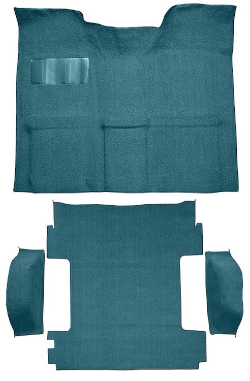 Molded Loop Carpet for 1969-1972 Chevrolet Blazer, 1970-1972 GMC Jimmy [OE-Style Jute Backing, 4-Piece, 2WD, Medium Blue]