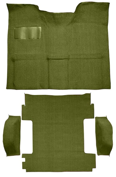 Molded Loop Carpet for 1969-1972 Chevrolet Blazer, 1970-1972 GMC Jimmy [OE-Style Jute Backing, 4-Piece, 2WD, Moss Green]
