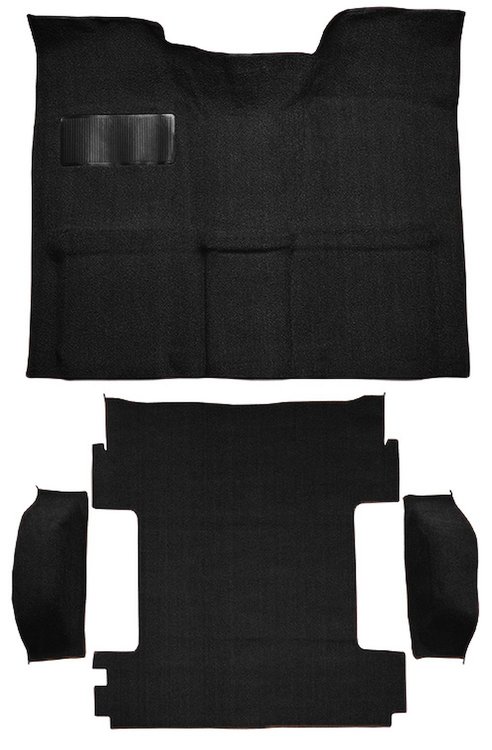 Molded Loop Carpet for 1969-1972 Chevrolet Blazer, 1970-1972 GMC Jimmy [Mass Backing, 4-Piece, 2WD, Black]