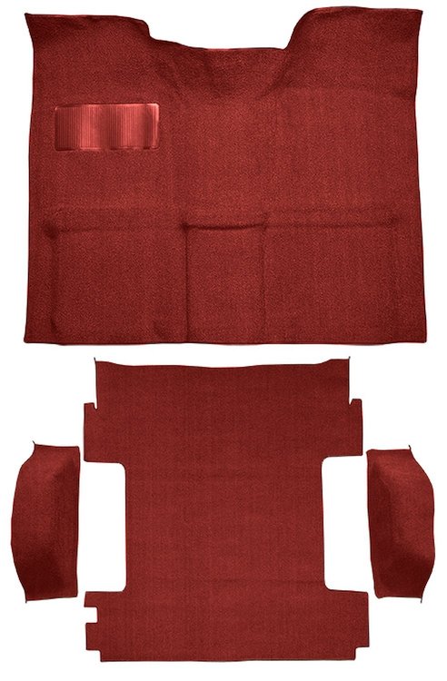 Molded Loop Carpet for 1969-1972 Chevrolet Blazer, 1970-1972 GMC Jimmy [Mass Backing, 4-Piece, 2WD, Red]