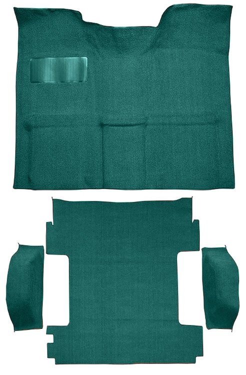 Molded Loop Carpet for 1969-1972 Chevrolet Blazer, 1970-1972 GMC Jimmy [Mass Backing, 4-Piece, 2WD, Aqua]