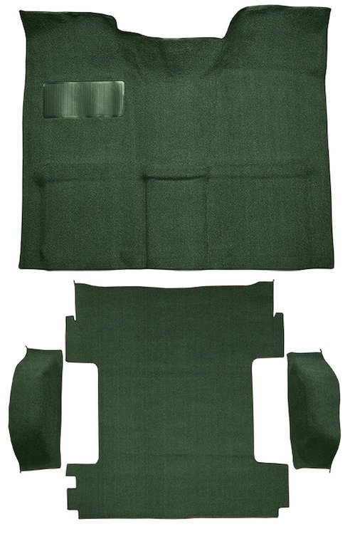 Molded Loop Carpet for 1969-1972 Chevrolet Blazer, 1970-1972 GMC Jimmy [Mass Backing, 4-Piece, 2WD, Dark Green]