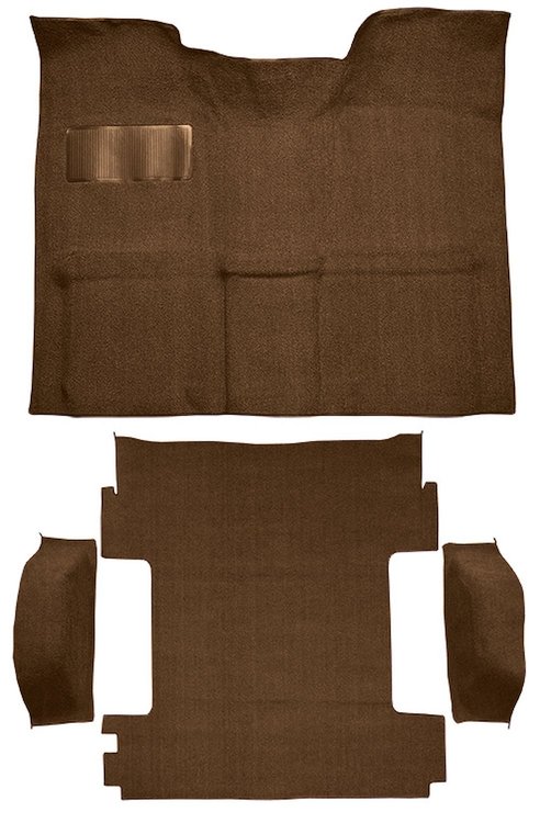 Molded Loop Carpet for 1969-1972 Chevrolet Blazer, 1970-1972 GMC Jimmy [Mass Backing, 4-Piece, 2WD, Dark Saddle]