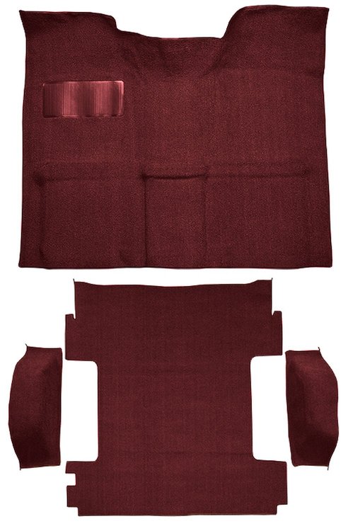 Molded Loop Carpet for 1969-1972 Chevrolet Blazer, 1970-1972 GMC Jimmy [Mass Backing, 4-Piece, 2WD, Maroon]