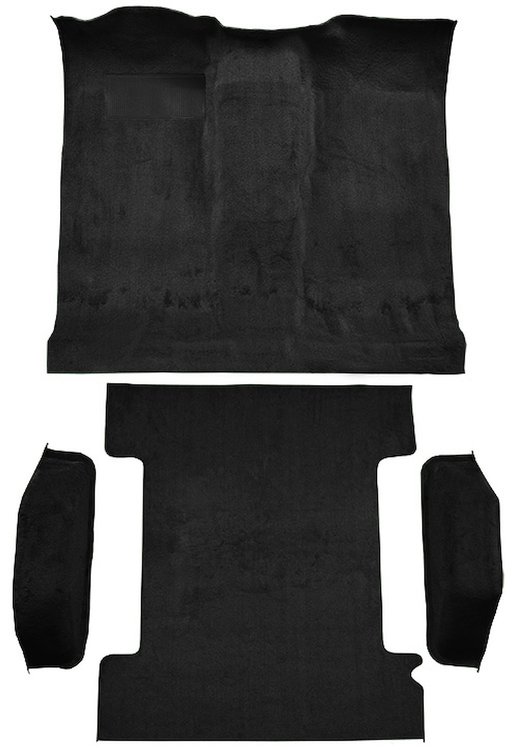 Molded Loop Passenger and Cargo Area Carpet for 1973 Chevrolet Blazer, GMC Jimmy [OE-Style Jute Backing, 4-Piece, Black]