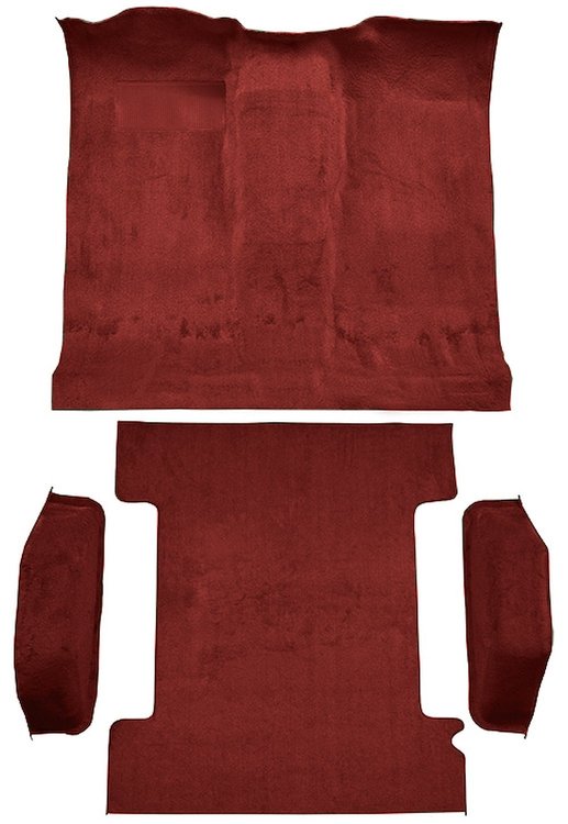 Molded Loop Passenger and Cargo Area Carpet for 1973 Chevrolet Blazer, GMC Jimmy [OE-Style Jute Backing, 4-Piece, Red]