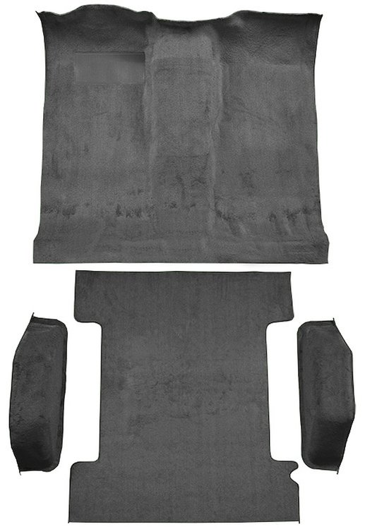 Molded Loop Passenger and Cargo Area Carpet for 1973 Chevrolet Blazer, GMC Jimmy [OE-Style Jute Backing, 4-Piece, Gunmetal Gray]