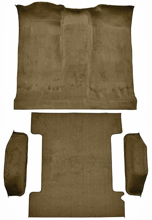 Molded Cut Pile Passenger and Cargo Area Carpet for 1974-1977 Chevy Blazer, GMC Jimmy [OE-Style Jute Backing, 4-Piece, Buckskin]