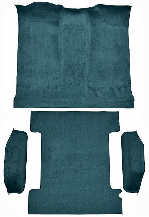 Molded Cut Pile Passenger and Cargo Area Carpet for 1974-1977 Chevy Blazer, GMC Jimmy [OE-Style Jute Backing, 4-Piece, Blue]