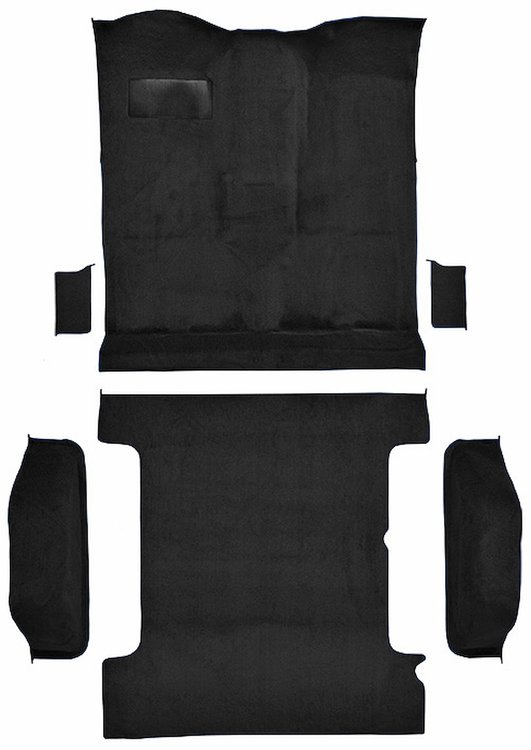 Molded Cut Pile Passenger and Cargo Area Carpet for 1978-1980 Chevy K5 Blazer, GMC Jimmy [OE-Style Jute Backing, 6-Piece, Black]