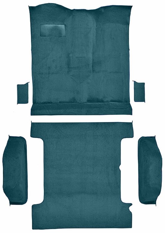 Molded Cut Pile Passenger and Cargo Area Carpet for 1978-1980 Chevrolet K5 Blazer, GMC Jimmy [Mass Backing, 6-Piece, Blue]
