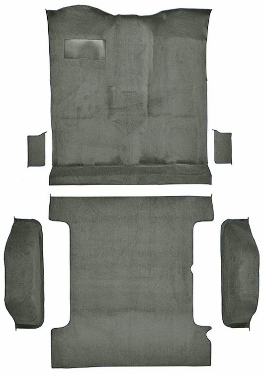 Molded Cut Pile Passenger and Cargo Area Carpet for 1978-1980 Chevrolet K5 Blazer, GMC Jimmy [Mass Backing, 6-Piece, Silver]