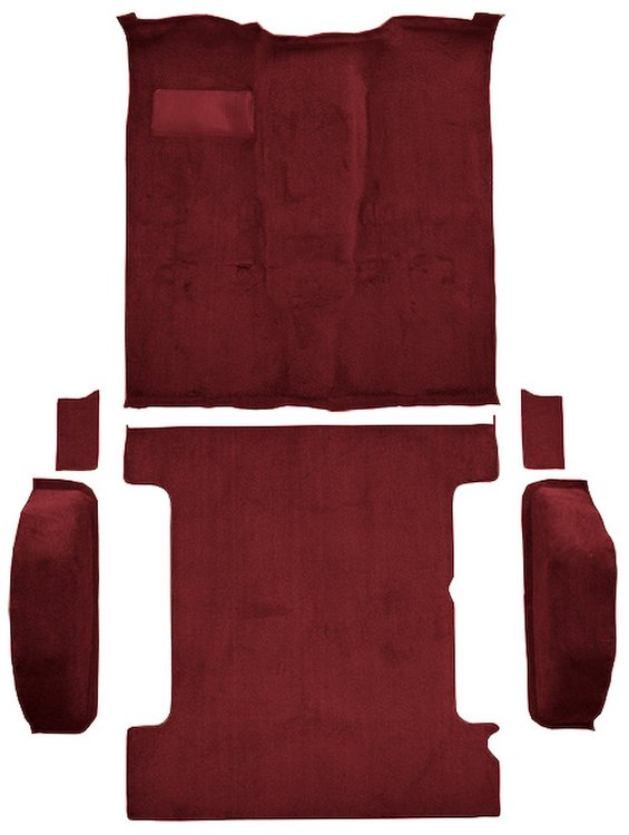 Molded Cut Pile Passenger and Cargo Area Carpet for 1981-1991 Chevy Blazer, GMC Jimmy [OE-Style Jute Backing, 6-Piece, Maroon]