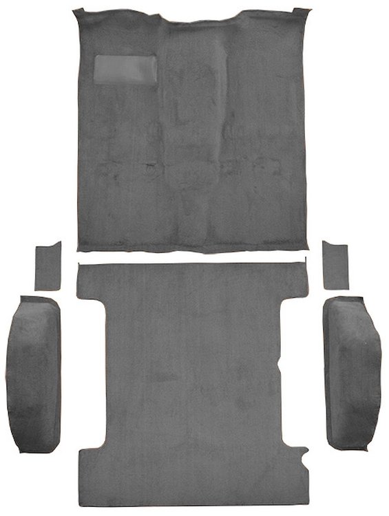 Molded Cut Pile Passenger and Cargo Area Carpet for 1981-1991 Chevy Blazer, GMC Jimmy [Jute Backing, 6-Piece, Medium Gray]