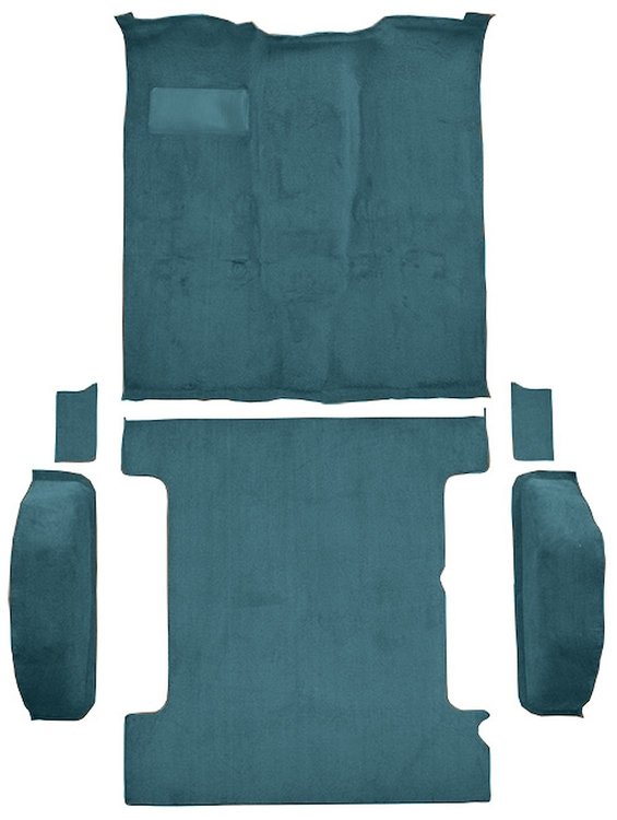 Molded Cut Pile Passenger and Cargo Area Carpet for 1981-1991 Chevrolet Blazer, GMC Jimmy [OE-Style Jute Backing, 6-Piece, Blue]