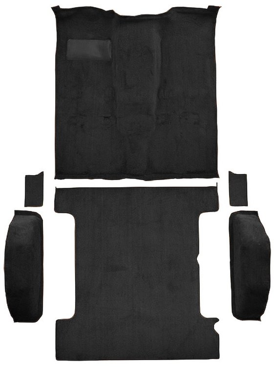 Molded Cut Pile Passenger and Cargo Area Carpet for 1981-1991 Chevrolet Blazer, GMC Jimmy [Mass Backing, 6-Piece, Black]