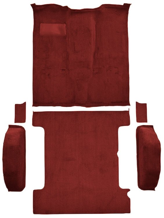 Molded Cut Pile Passenger and Cargo Area Carpet for 1981-1991 Chevrolet Blazer, GMC Jimmy [Mass Backing, 6-Piece, Oxblood]