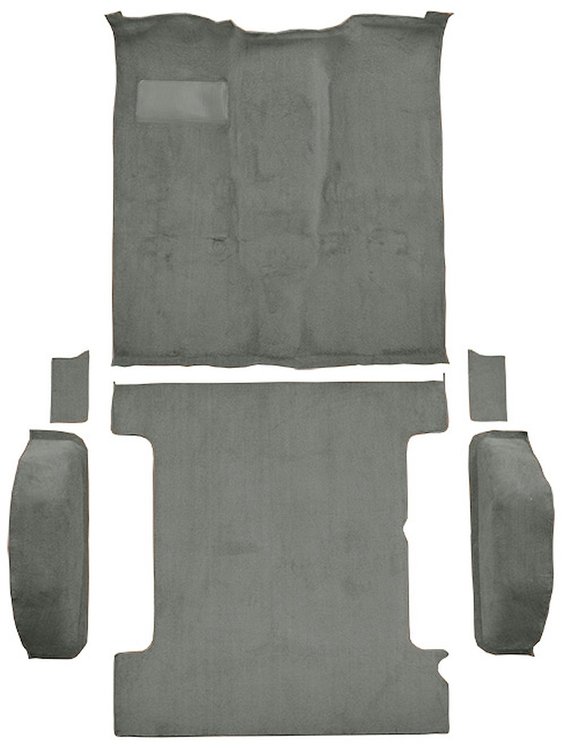 Molded Cut Pile Passenger and Cargo Area Carpet for 1981-1991 Chevrolet Blazer, GMC Jimmy [Mass Backing, 6-Piece, Silver]