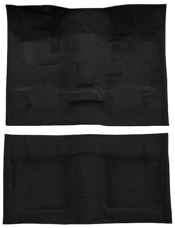 Molded Loop Carpet for 1968 Chevrolet Chevy II, 1969-1972 Chevy Nova [OE-Style Jute Backing, Bucket Seat w/Console, Black]