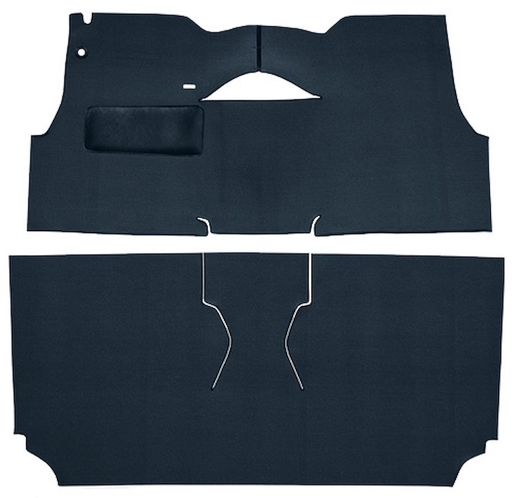 Cut-N-Sewn Loop Carpet for 1955 Chevy Bel Air, Nomad [OE-Style Jute Backing, 2-Door, Hardtop, Bucket Seats, Dark Blue]