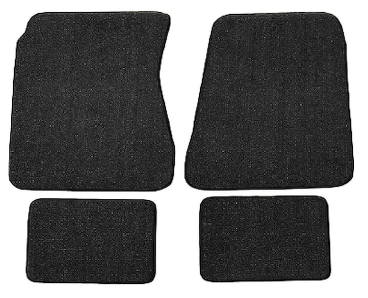 Molded Loop Floor Mats Fits Select 1968-1972 Buick, Chevrolet, Oldsmobile, Pontiac Models [4-Piece, Black]