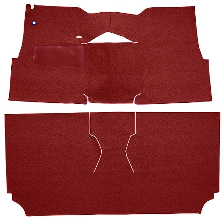 Cut-N-Sewn Loop Carpet for 1957 Chevy Bel Air, Nomad [OE-Style Jute Backing, 2-Door, Hardtop, Bucket Seats, Red]