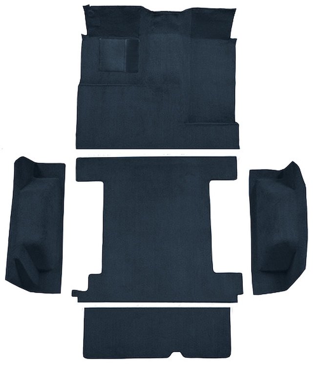 Molded Loop Carpet for 1966-1973 Ford Bronco [Mass Backing, Single Gas Tank, 5-Piece, Dark Blue]