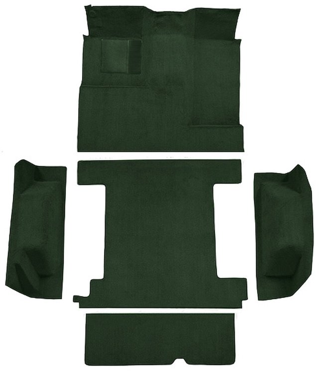 Molded Loop Carpet for 1966-1973 Ford Bronco [Mass Backing, Single Gas Tank, 5-Piece, Dark Green]