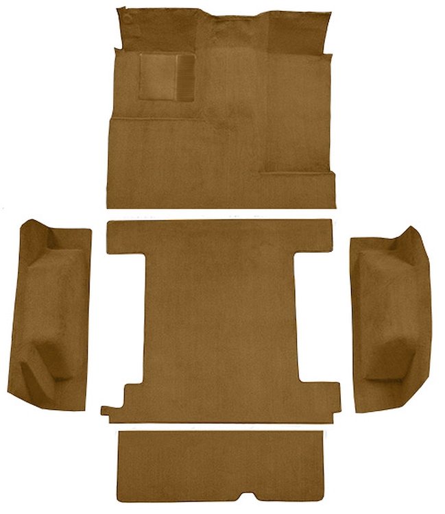 Molded Loop Carpet for 1966-1973 Ford Bronco [Mass Backing, Single Gas Tank, 5-Piece, Medium Saddle]