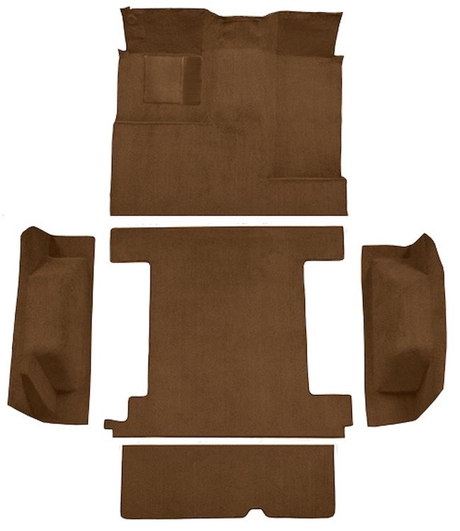 Molded Loop Carpet for 1966-1973 Ford Bronco [Mass Backing, Single Gas Tank, 5-Piece, Dark Saddle]
