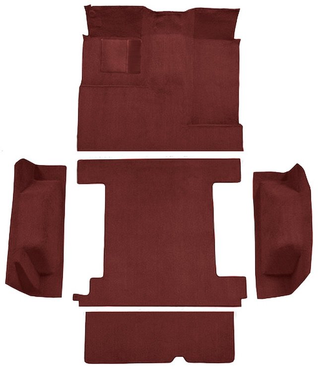 Molded Loop Carpet for 1966-1973 Ford Bronco [Mass Backing, Single Gas Tank, 5-Piece, Maroon]