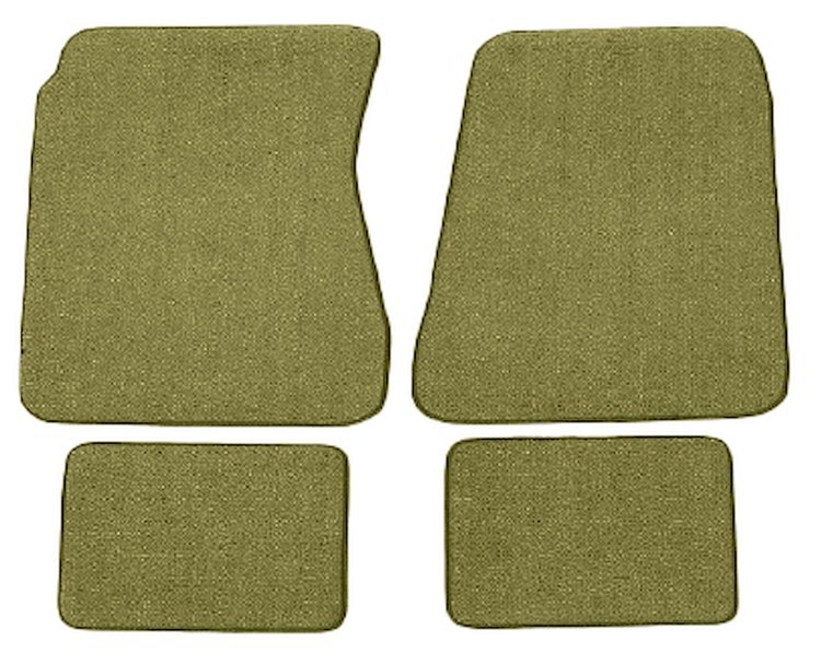 Molded Loop Floor Mats Fits Select 1968-1972 Buick, Chevrolet, Oldsmobile, Pontiac Models [4-Piece, Ivy Gold]