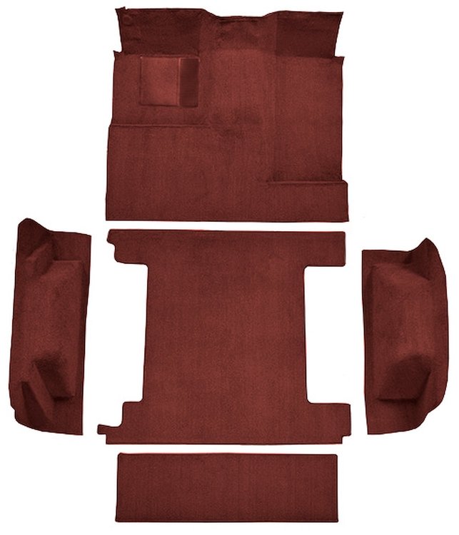 Molded Loop Carpet for 1966-1973 Ford Bronco [OE-Style Jute Backing, Dual Gas Tanks, 5-Piece, Maroon]