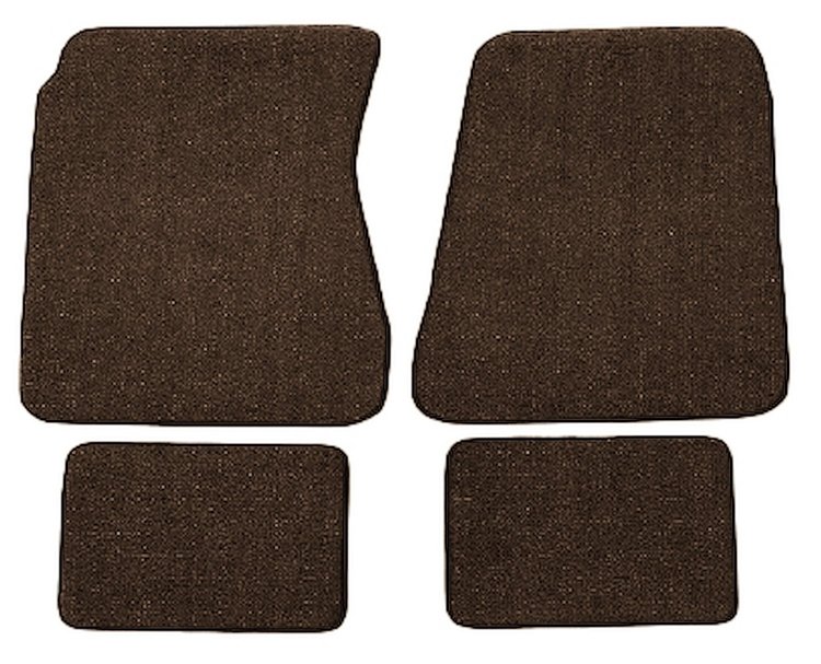 Molded Loop Floor Mats Fits Select 1968-1972 Buick, Chevrolet, Oldsmobile, Pontiac Models [4-Piece, Dark Brown]
