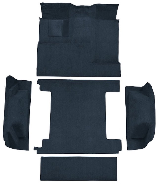 Molded Loop Carpet for 1966-1973 Ford Bronco [Mass Backing, Dual Gas Tanks, 5-Piece, Dark Blue]