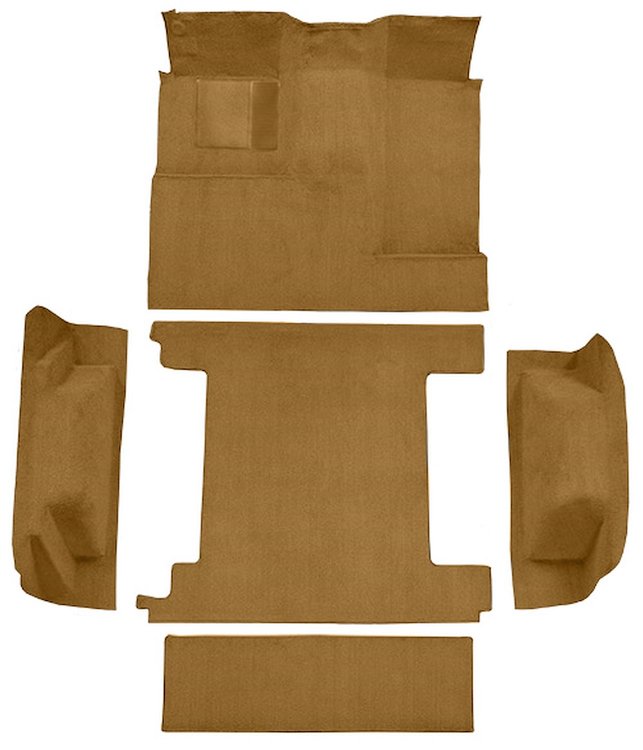 Molded Loop Carpet for 1966-1973 Ford Bronco [Mass Backing, Dual Gas Tanks, 5-Piece, Medium Saddle]