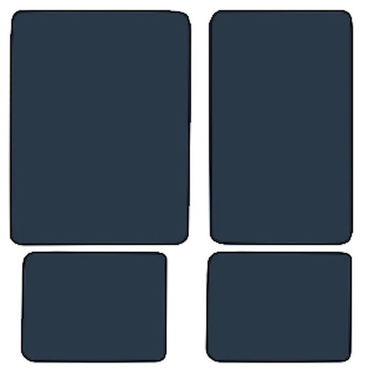Molded Loop Floor Mats for 1966-1973 Ford Bronco [4-Piece, Dark Blue]