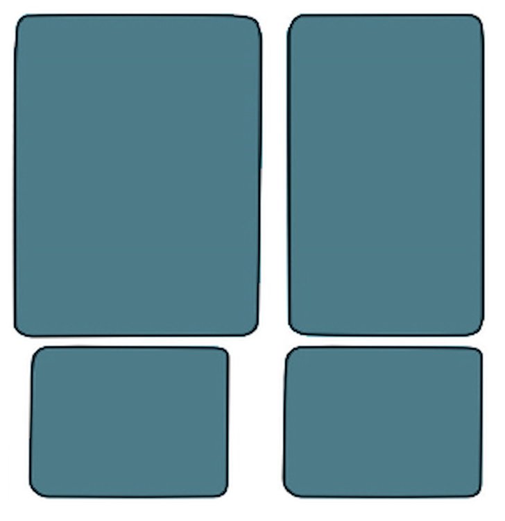 Molded Loop Floor Mats for 1966-1973 Ford Bronco [4-Piece, Medium Blue]