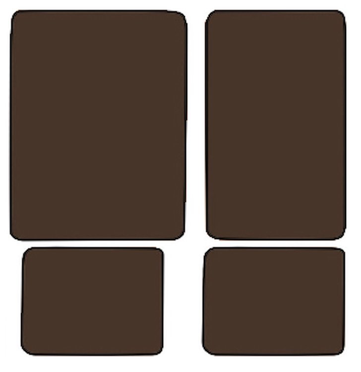 Molded Loop Floor Mats for 1966-1973 Ford Bronco [4-Piece, Dark Brown]