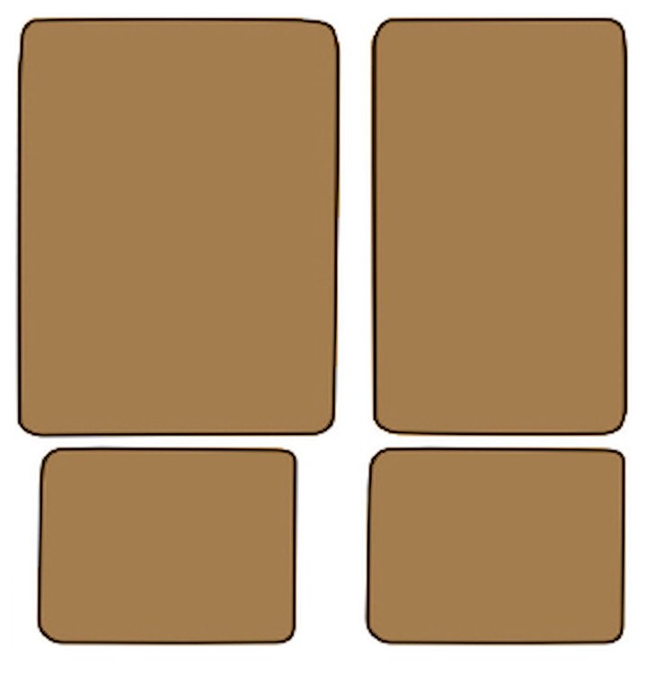 Molded Loop Floor Mats for 1966-1973 Ford Bronco [4-Piece, Medium Saddle]