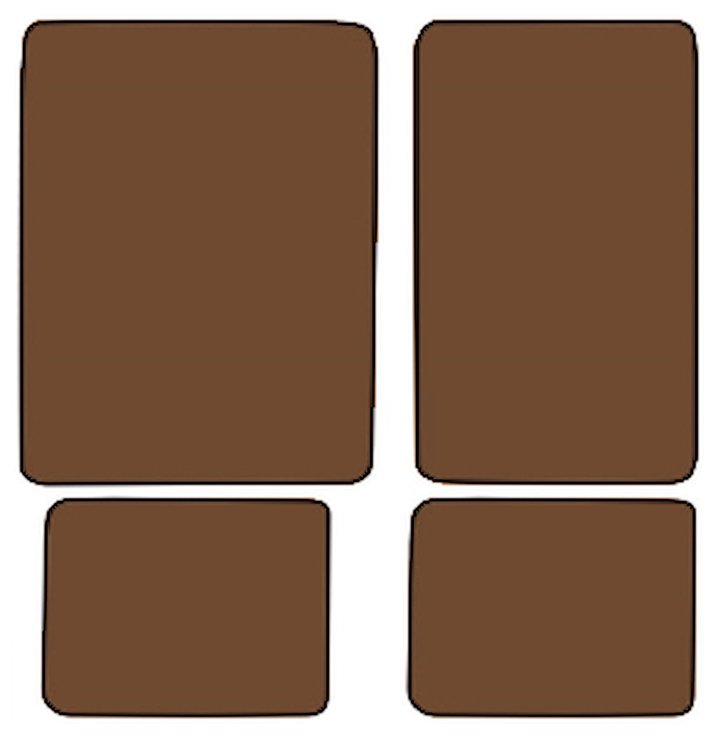 Molded Loop Floor Mats for 1966-1973 Ford Bronco [4-Piece, Dark Saddle]