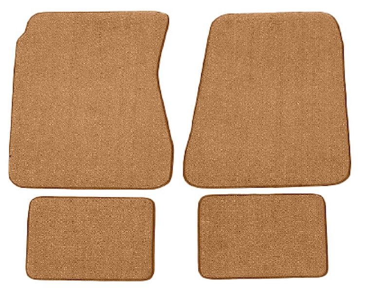 Molded Loop Floor Mats Fits Select 1968-1972 Buick, Chevrolet, Oldsmobile, Pontiac Models [4-Piece, Light Saddle]