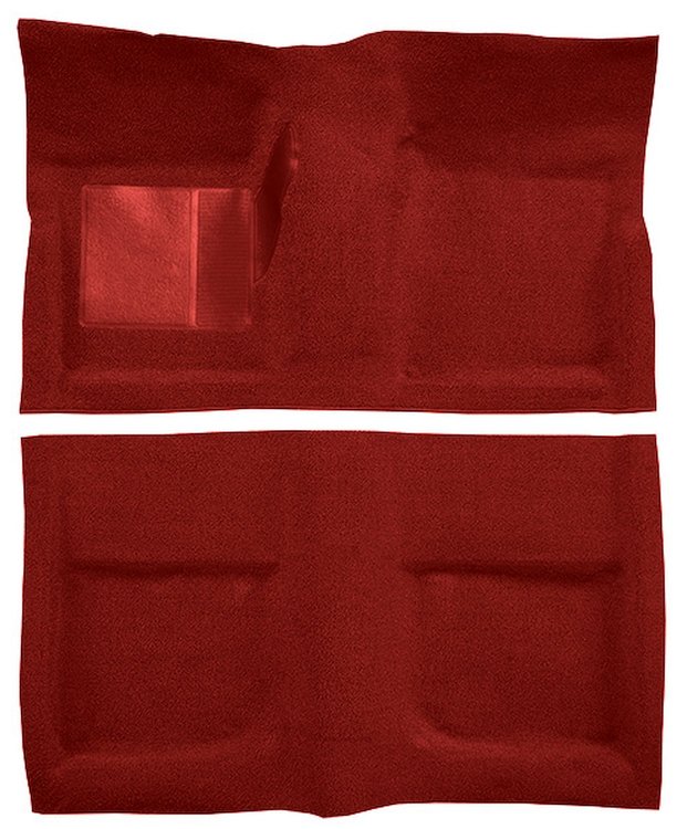 Molded Loop Carpet for 1965-1968 Ford Mustang Coupe [OE-Style Jute Backing, Red]