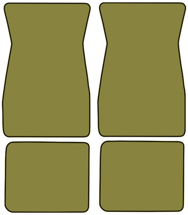 Molded Loop Floor Mats for 1967-1969 Chevrolet Camaro, Ponitac Firebird/Trans Am [4-Piece, Ivy Gold]